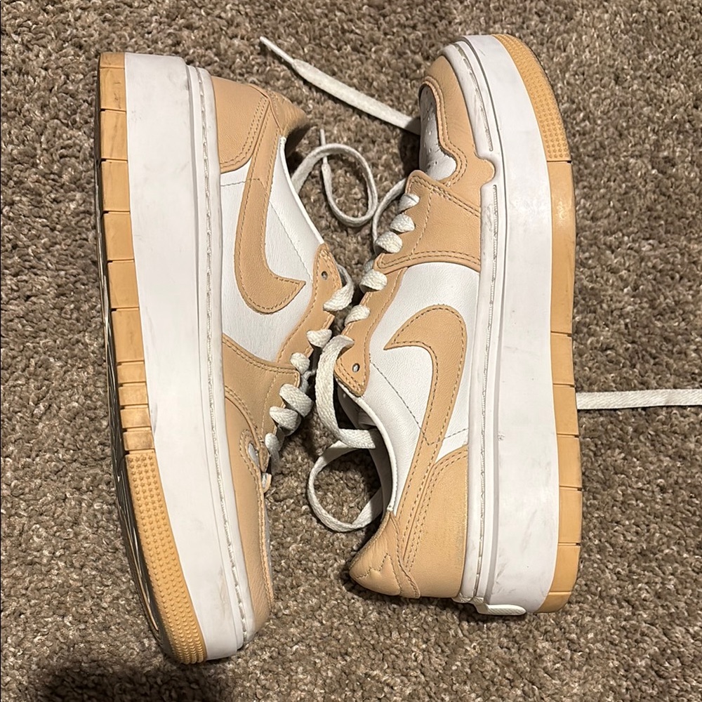 Nike Beige and White Sneakers